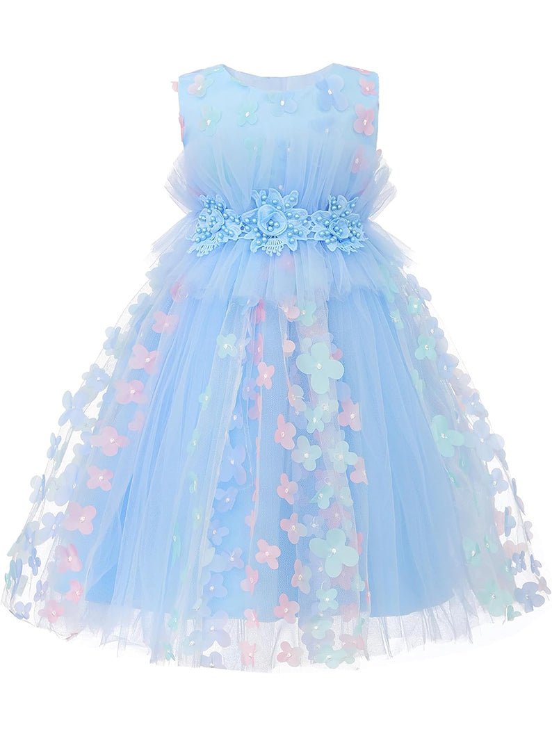 Butterfly Flower Sleeveless Light Up Mesh Princess Dress Clothes - Uporpor