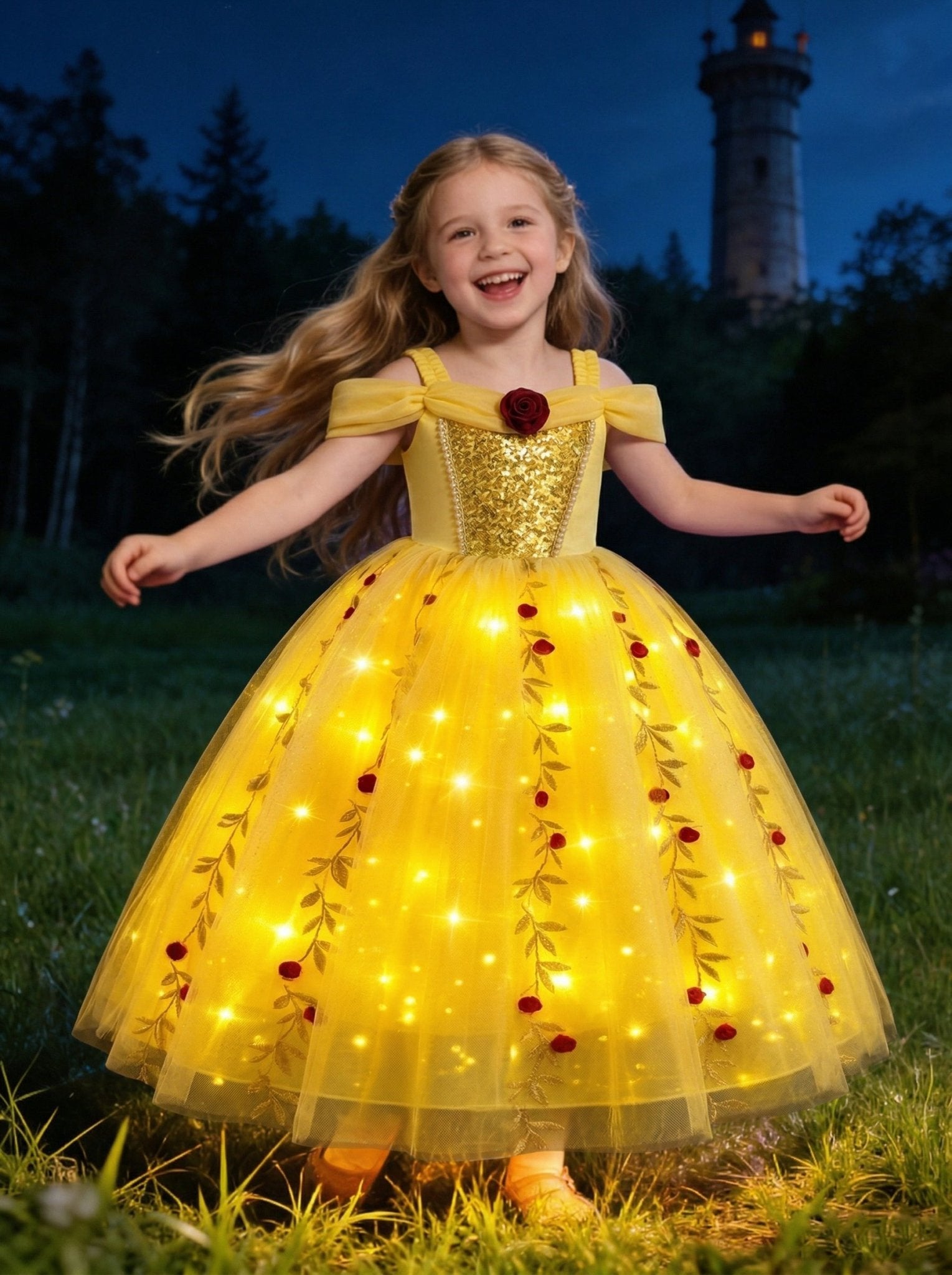 Enchanted Belle Style Light - Up Princess Dress for Girls - Uporpor