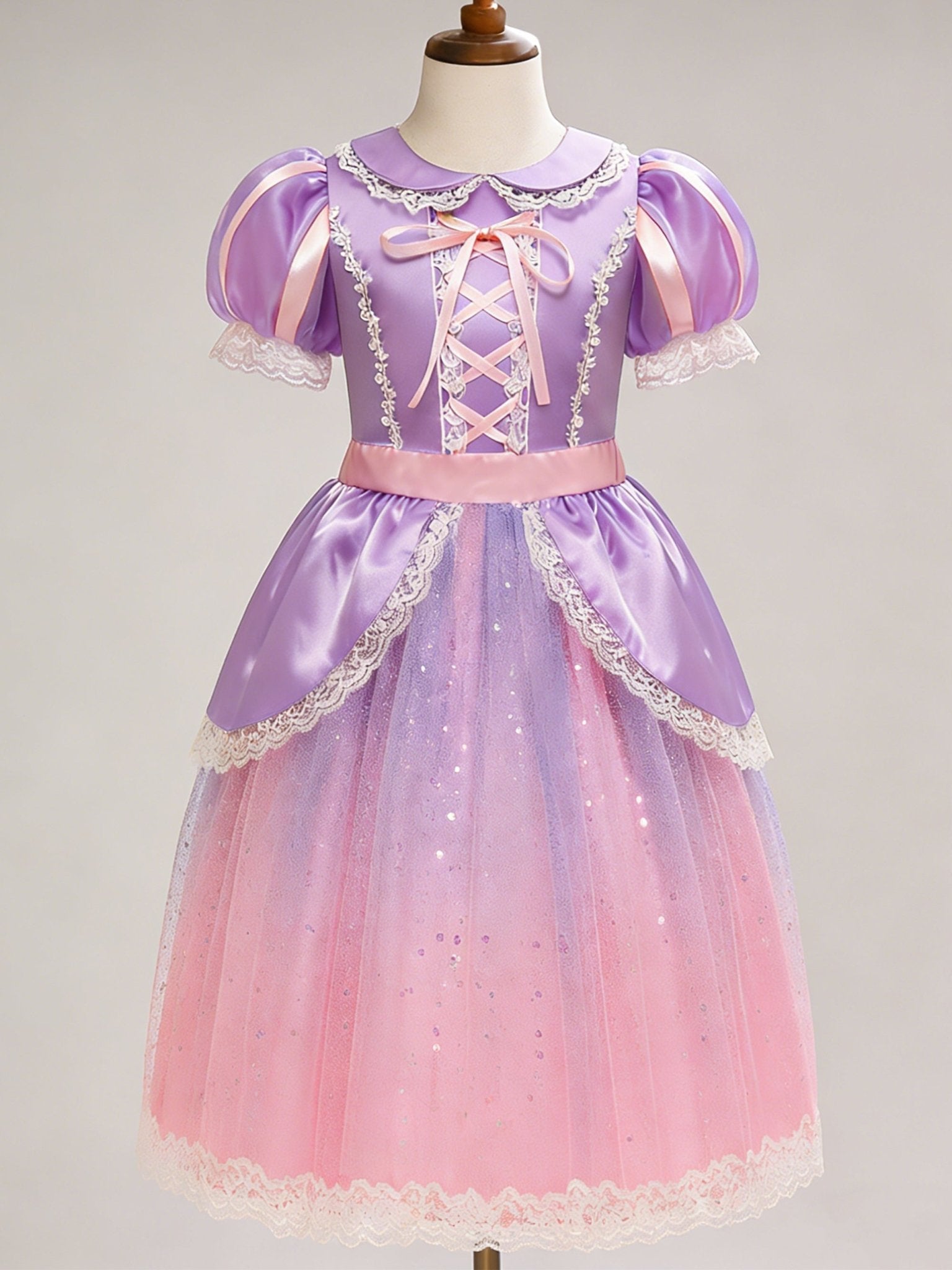 Enchanted Light Up Purple Princess Dress for Girls Birthday Party - Uporpor