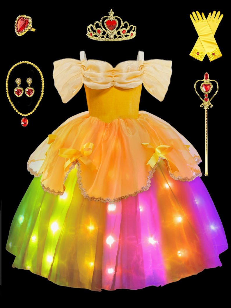 Enchanted Princess Set Belle Light Up Princess Costume - Uporpor