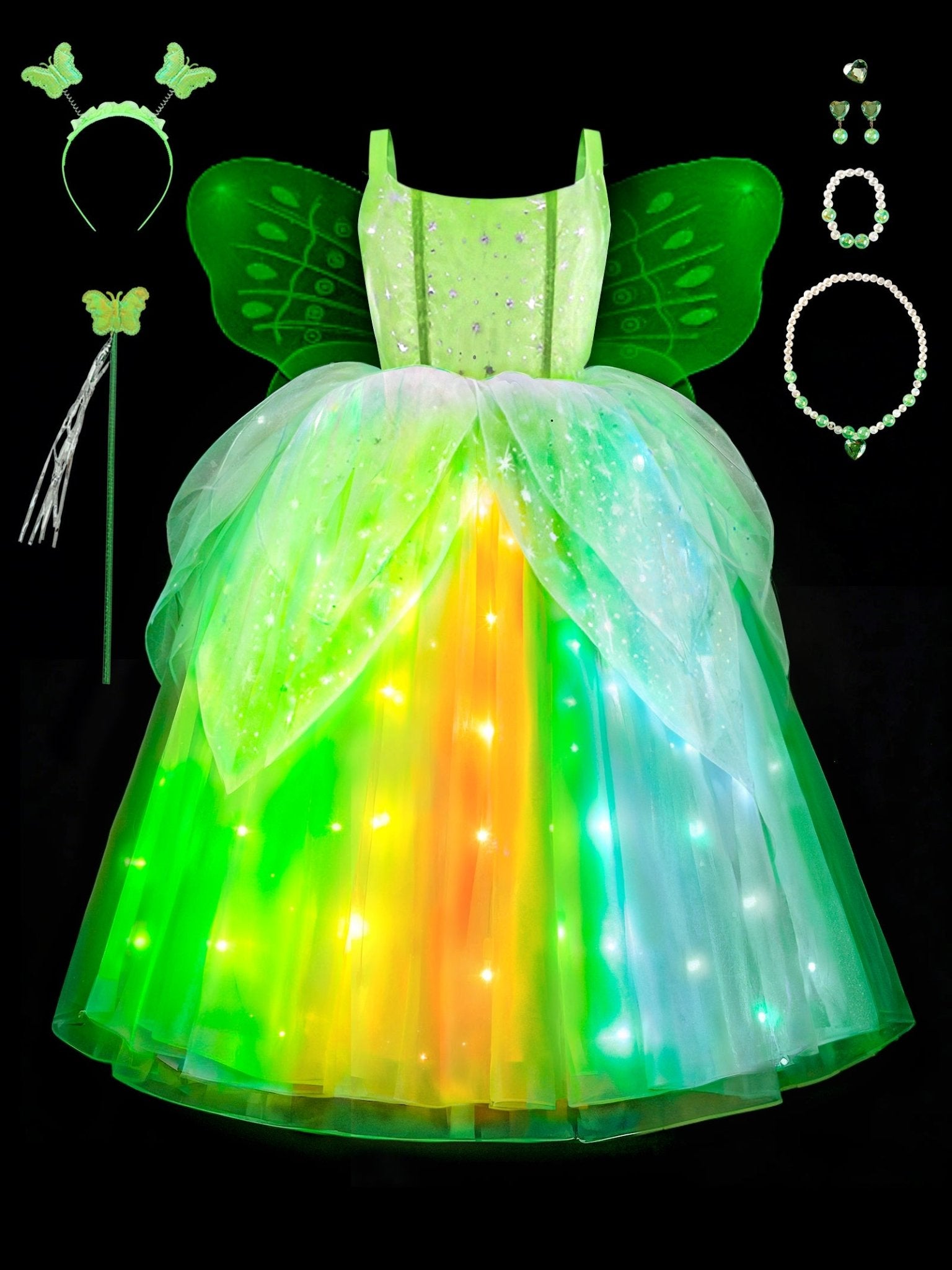 Enchanted Princess Set Glowing Tinker Bell Enchanted Costume - Uporpor