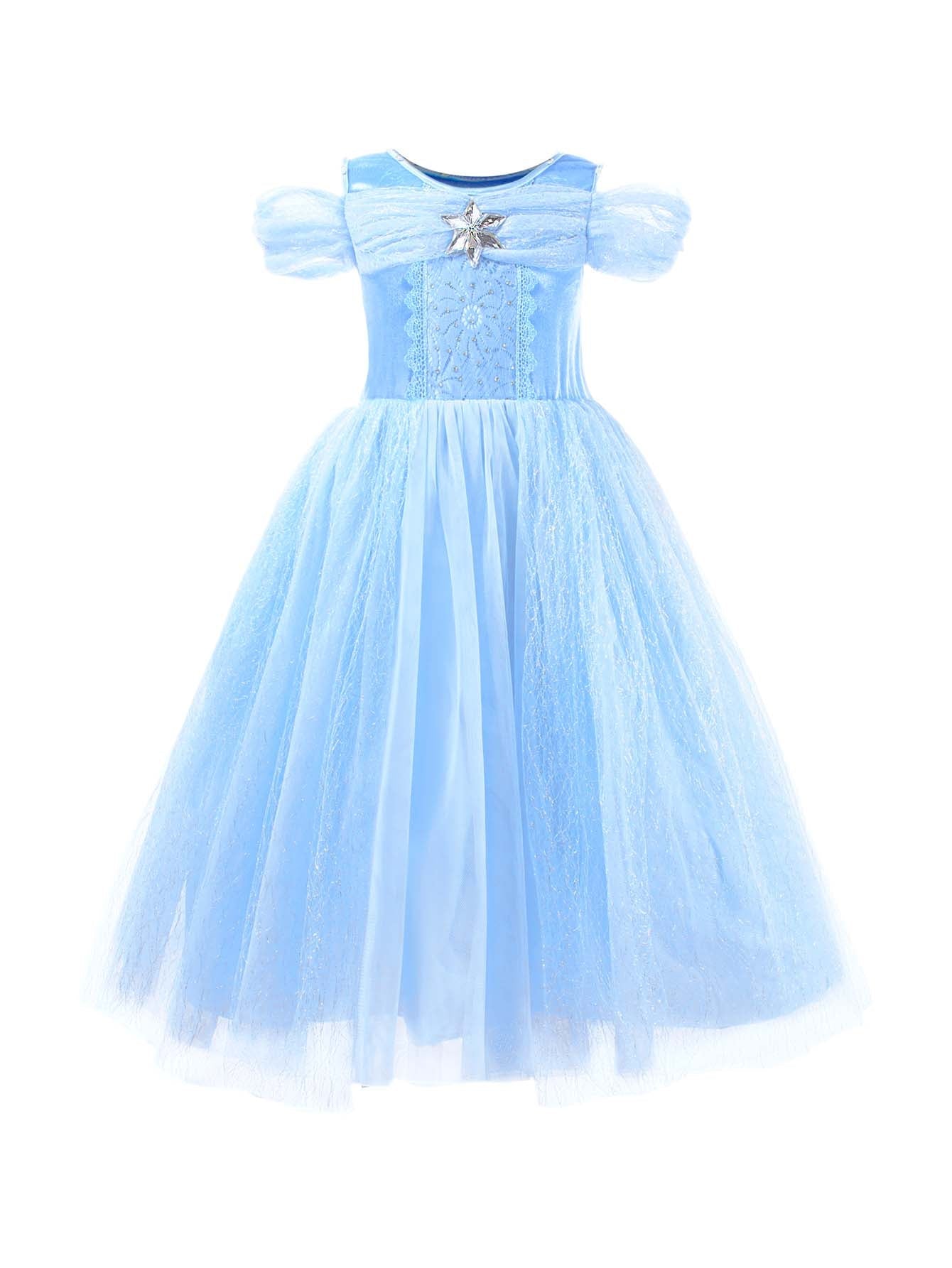 Enchanting Blue Ball Gown for Girls – Light - Up Fairy Tale Princess Dress - Uporpor