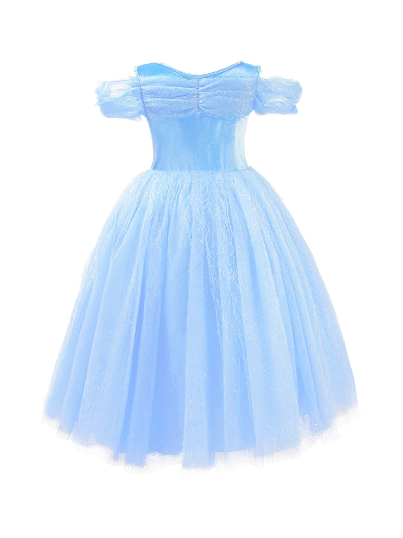Enchanting Blue Ball Gown for Girls – Light - Up Fairy Tale Princess Dress - Uporpor