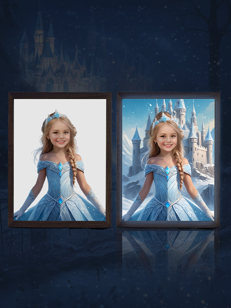 Princess Dream Come True Set: Light-up Dress + Custom LIight up Portrait