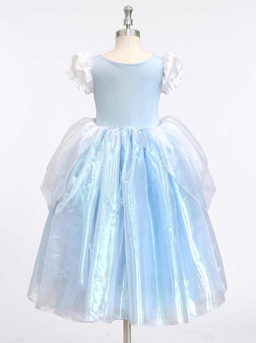 Frozen Glow: LED Light - Up Blue Sparkly Princess Gown for Toddler Girls – Magical Halloween & Party Dress - Uporpor
