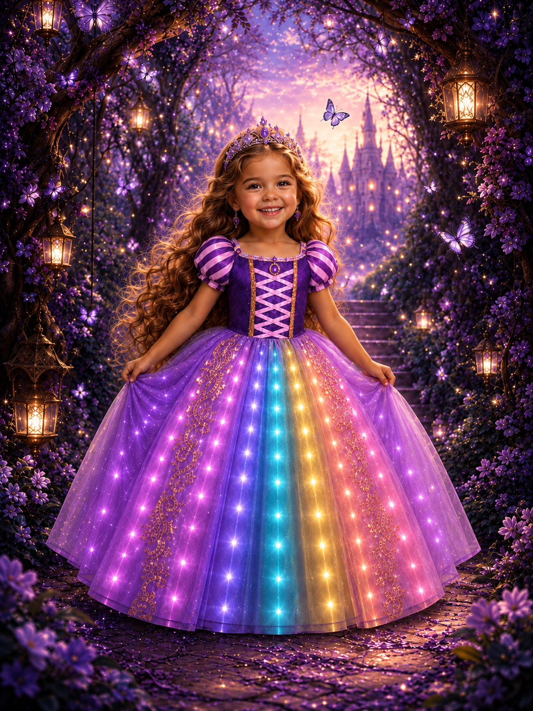 Girls Light up Princess Costume Dresses - Uporpor