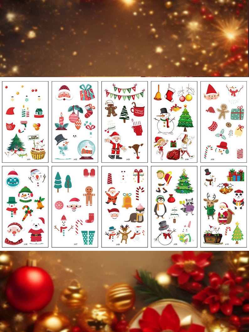 Glow 100 PCS Kids Christmas Tattoo Stickers（10 sheets） - Uporpor