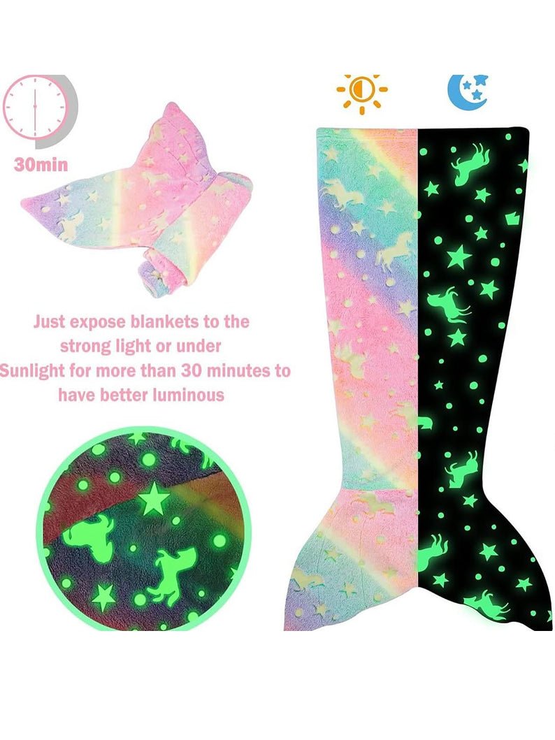 Glow - in - the - Dark Mermaid Tail Sleeping Bag - Uporpor