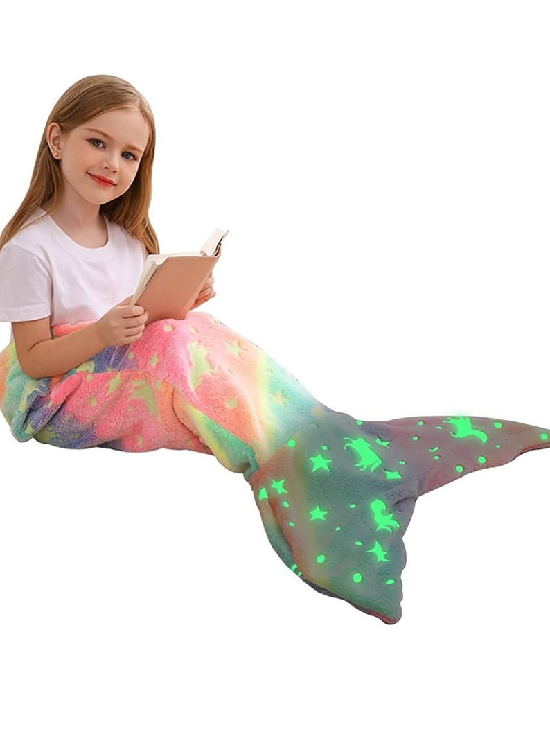 Glow - in - the - Dark Mermaid Tail Sleeping Bag - Uporpor