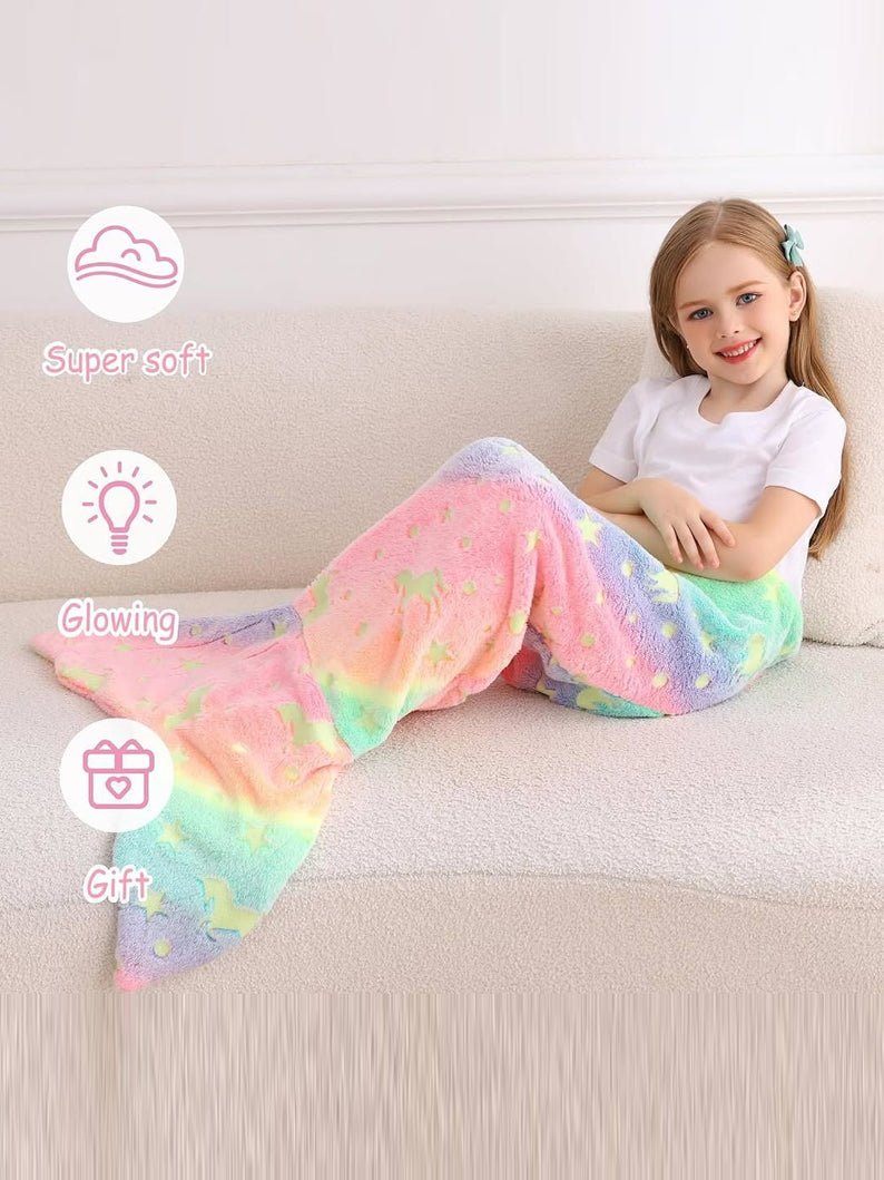 Glow - in - the - Dark Mermaid Tail Sleeping Bag - Uporpor