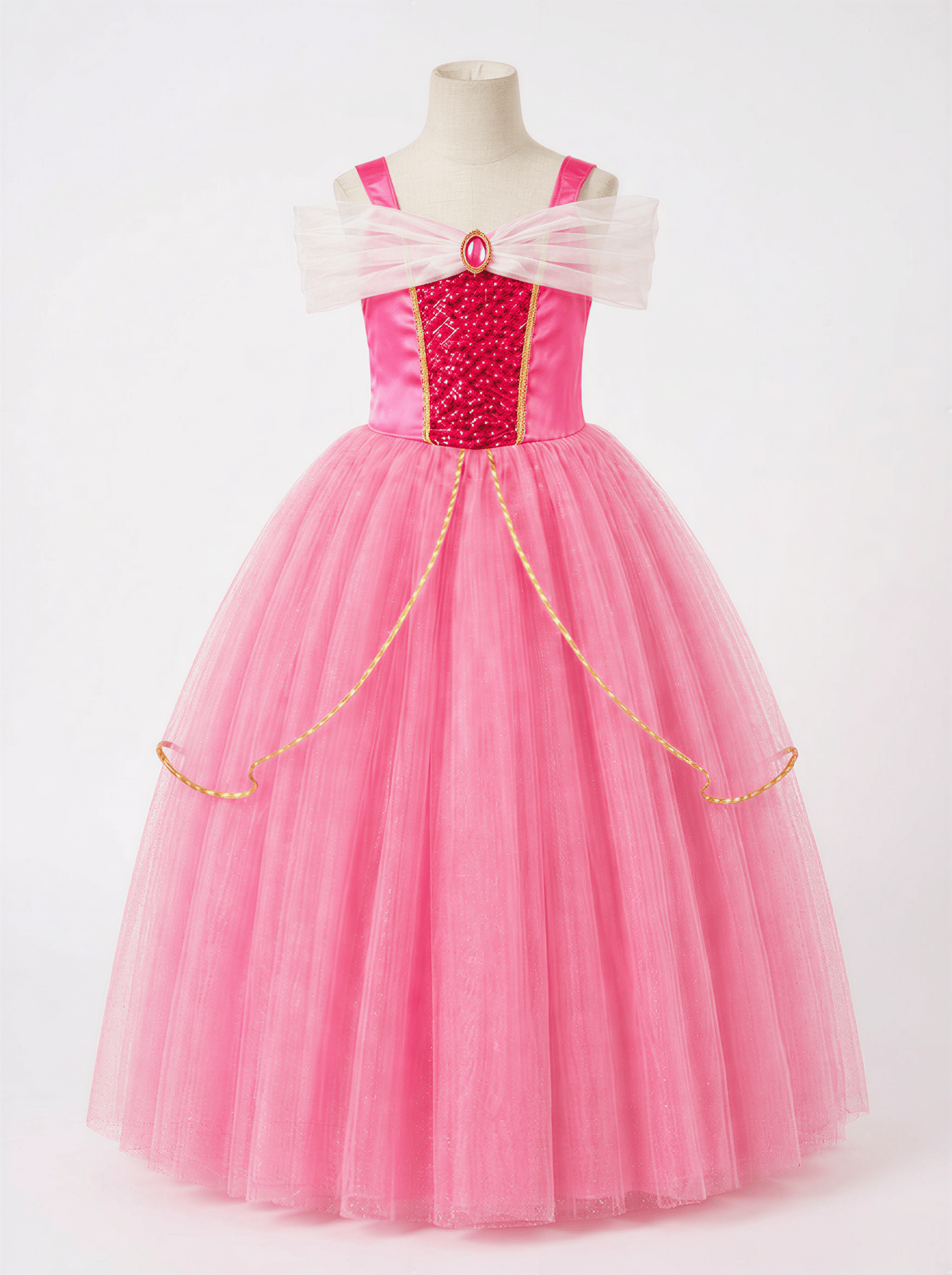 Glow in the Dark Princess Costume for Girls | Rainbow LED Light - Up Tulle Dress for Birthday Party, Cosplay, Halloween Outfit with Magic Glow - Uporpor
