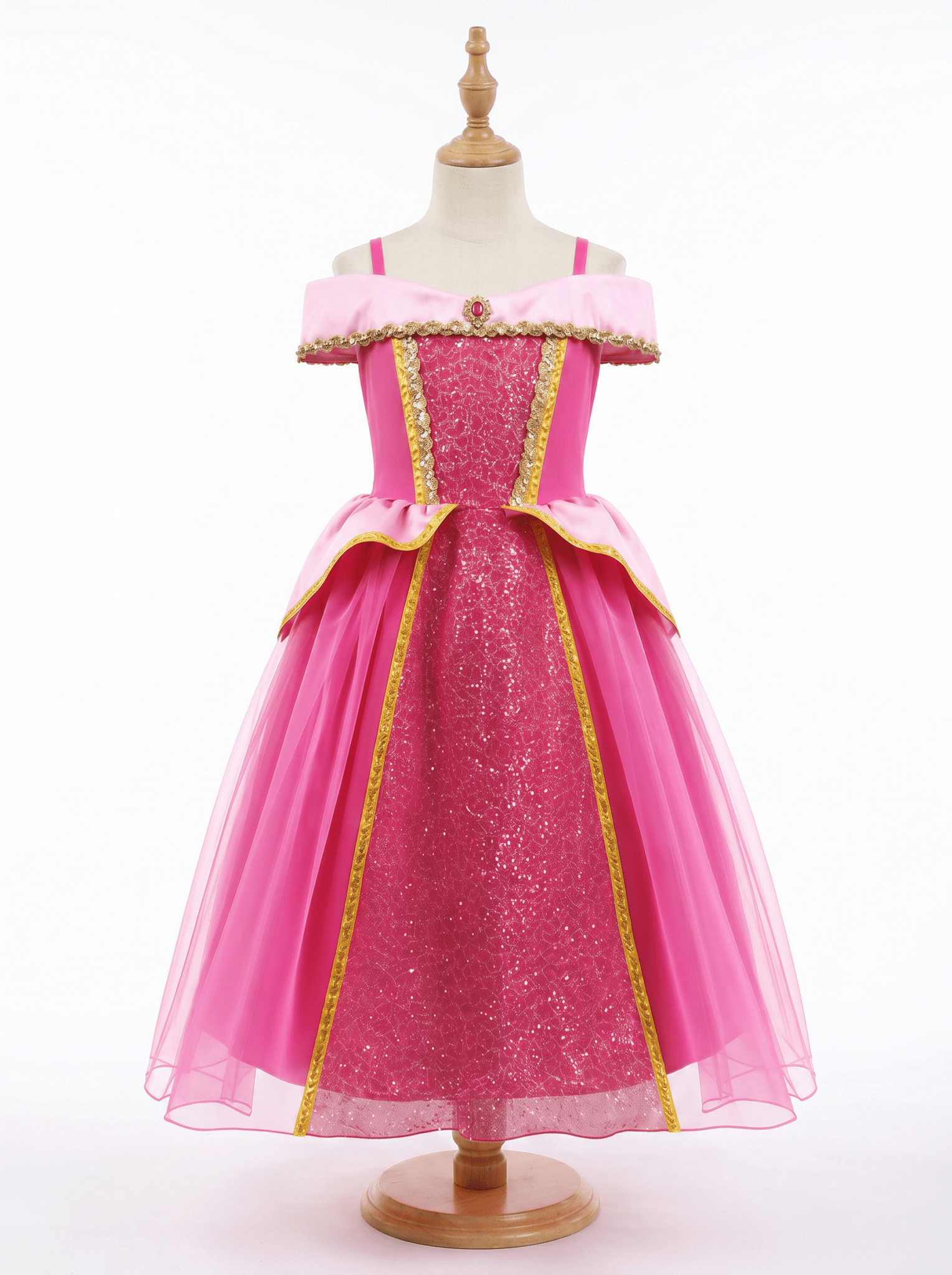 Glow - in - the - Dark Rainbow Princess Gown: Magical LED Light - Up Party Dress for Little Girls - Uporpor