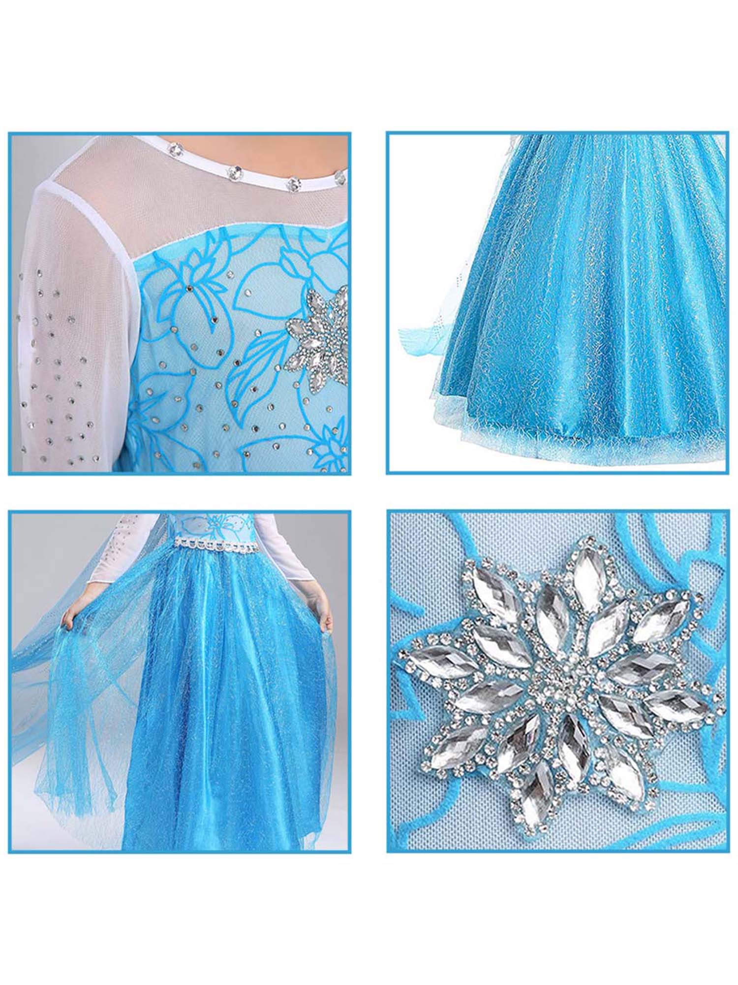 Glowing Snow Princess Costume for Girls – Light - Up Magical Dress (Ages 2 - 12) - Uporpor