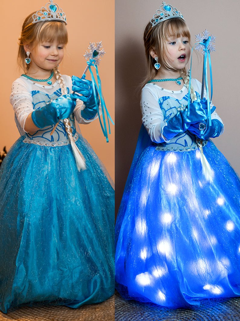 Light Up Frozen Elsa Costumes For Girls Princess Fancy Costumes Uporpor