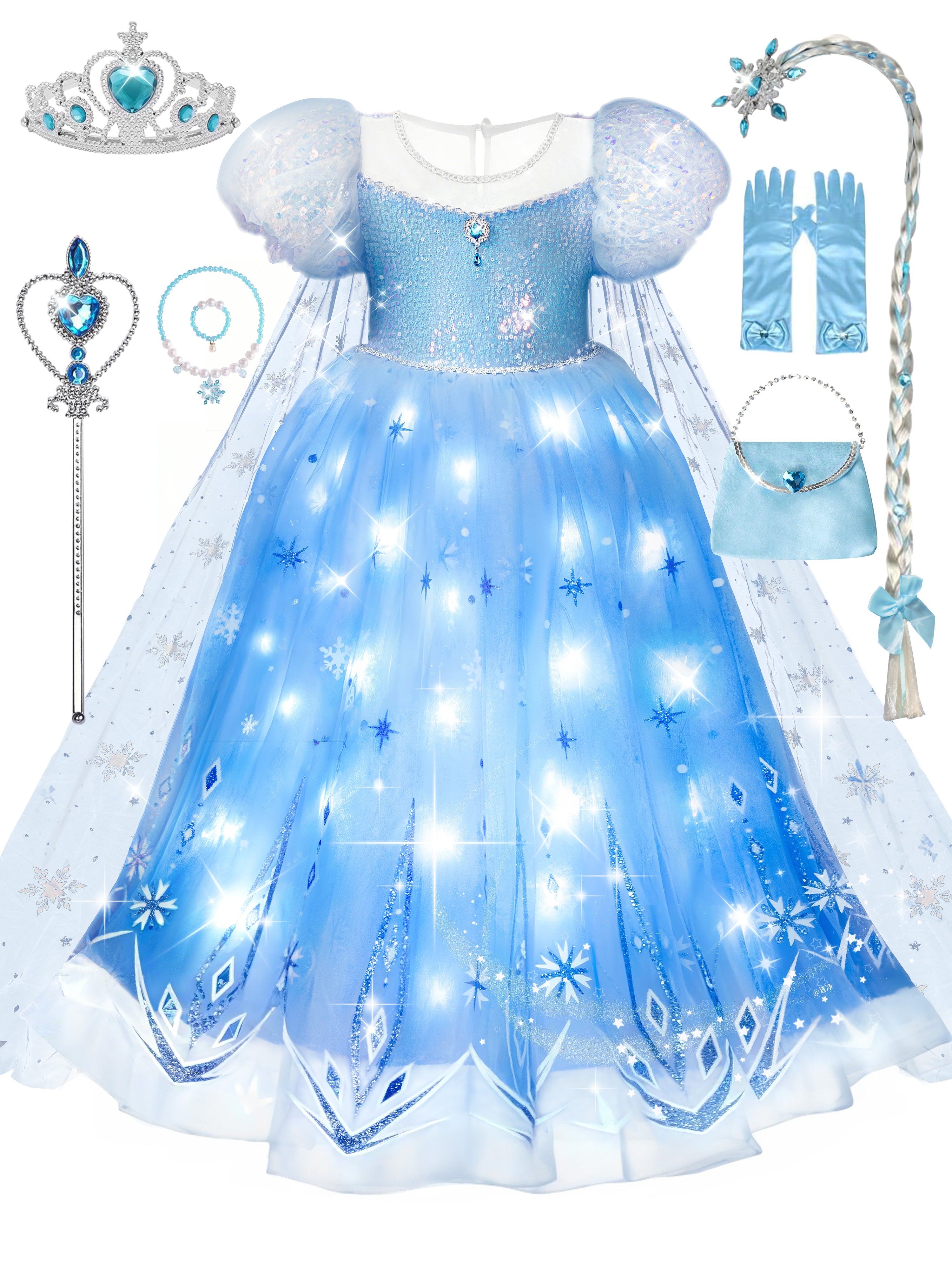 Robe Isabella à fleurs lumineuses pour filles