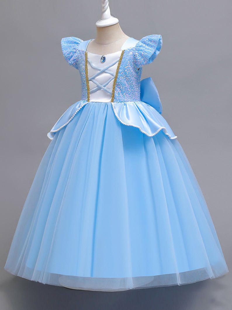 Light up Cinderella Puff Sleeve Princess Dresses for Girls Party - Uporpor - Uporpor