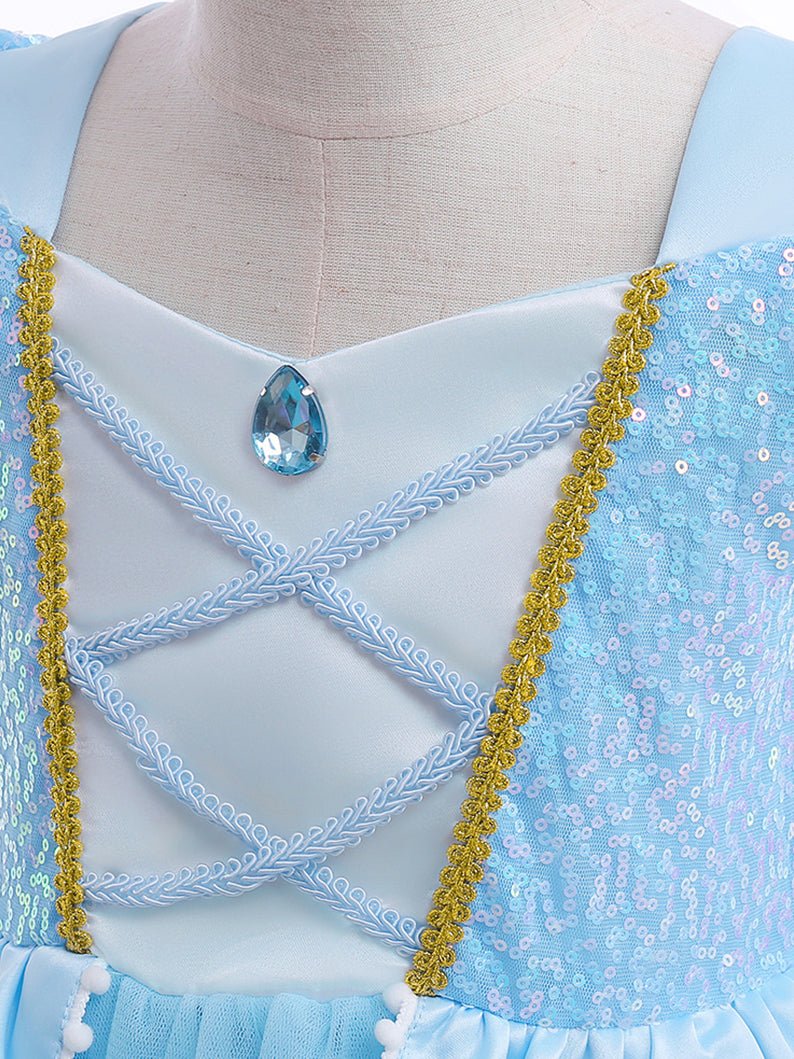 Light up Cinderella Puff Sleeve Princess Dresses for Girls Party - Uporpor - Uporpor