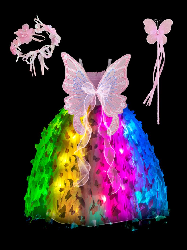 Light Up Girls Fairy Wings Butterfly Party Costume - Uporpor