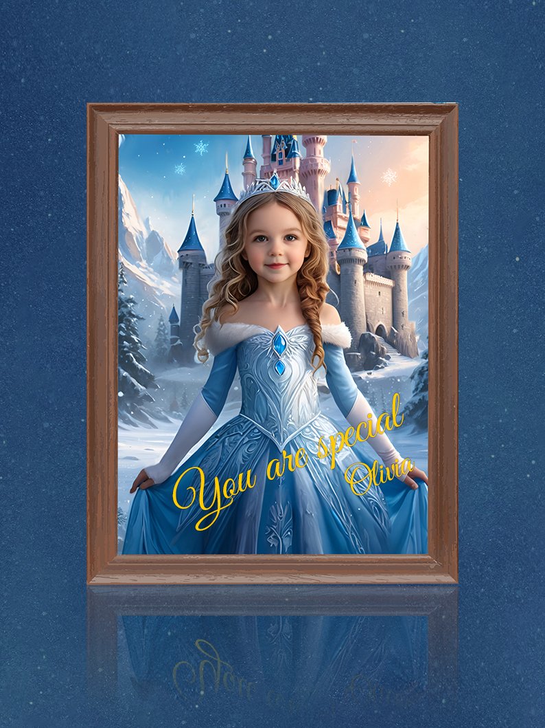 Light Up Ice Queen Costume and Personalised portrait Free - Uporpor