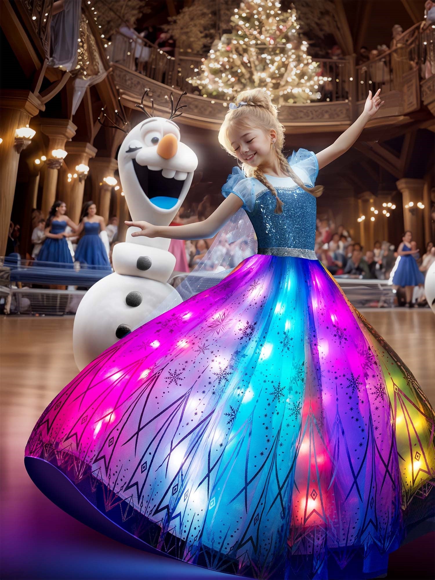 Light Up Ice Queen Costume For Girl