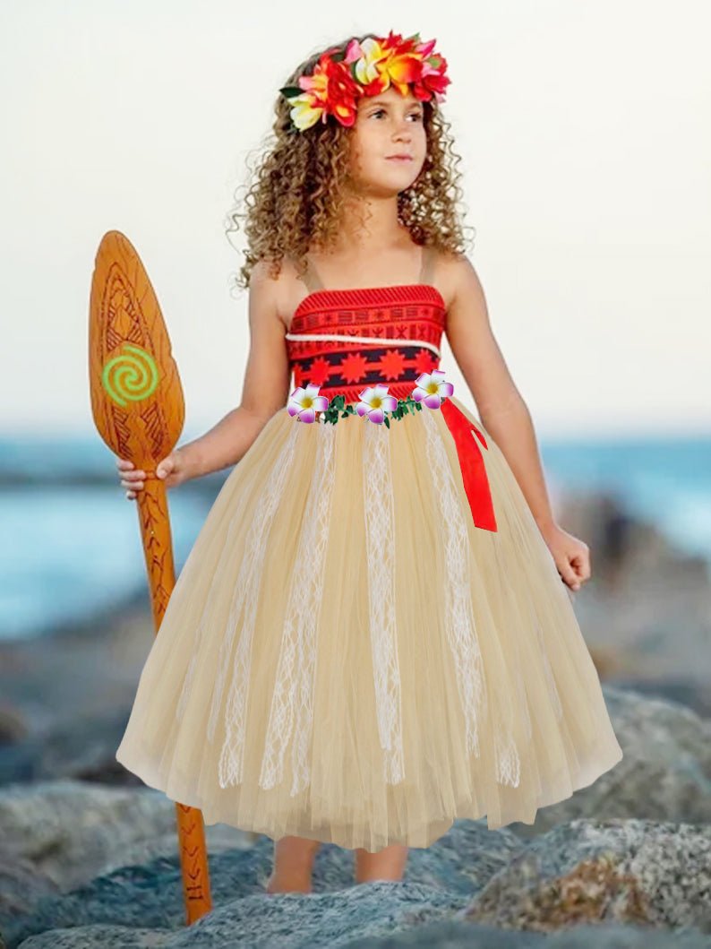 Light up Moana Girls Princess Costume Dress - UPORPOR - Uporpor