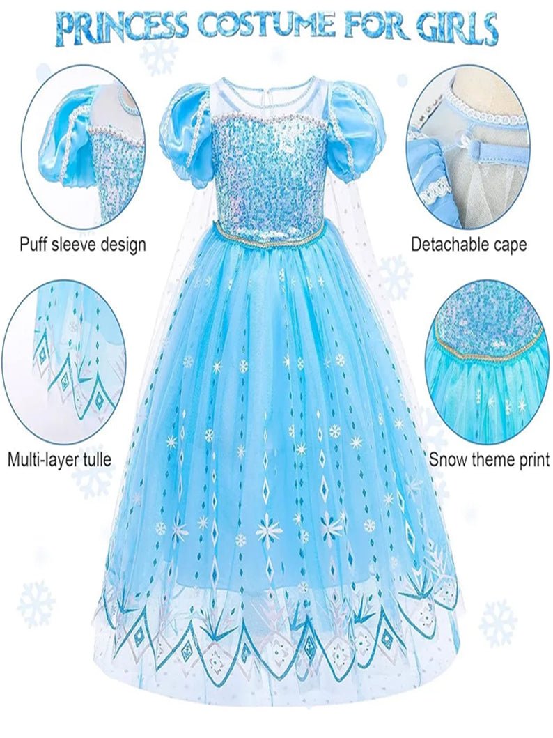 Light Up Princess Casual Dress Up for Elsa Girls Uporpor