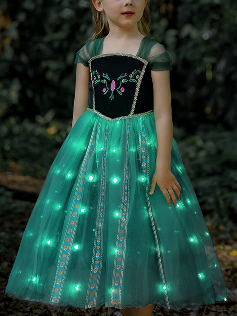 Light Up Princess Costume Anna Party Dress for Girls - Uporpor - Uporpor