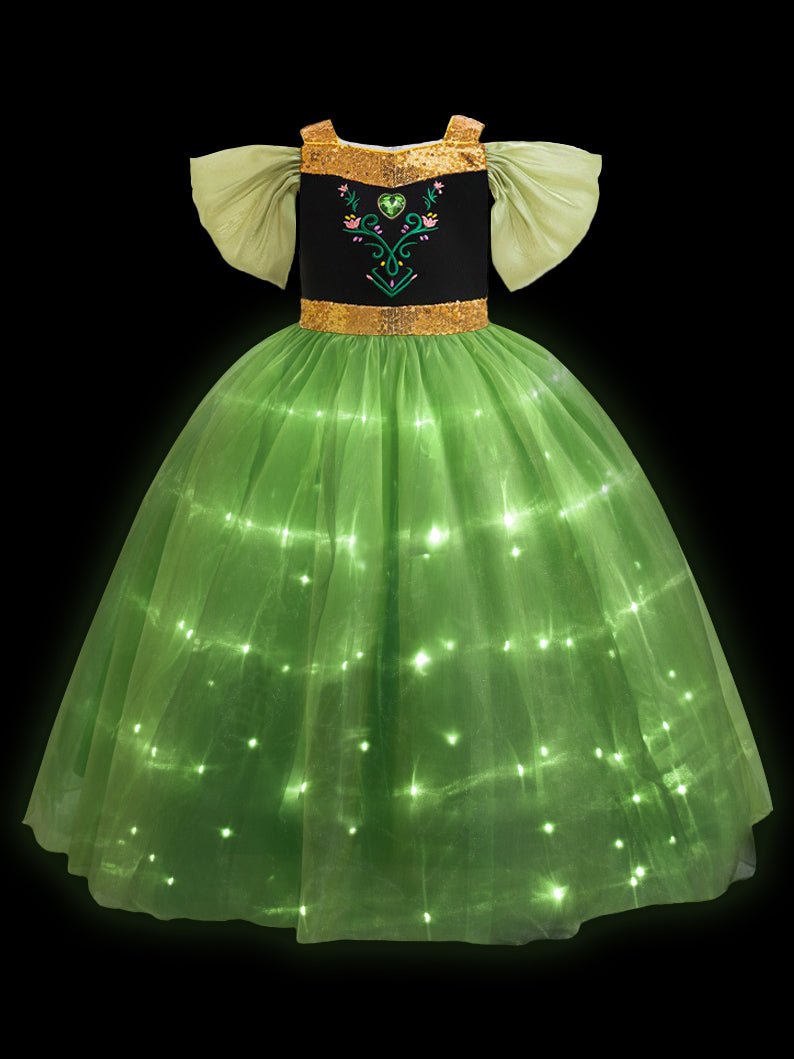 Light up Princess Costumes for Anna Girls Party - Uporpor - Uporpor