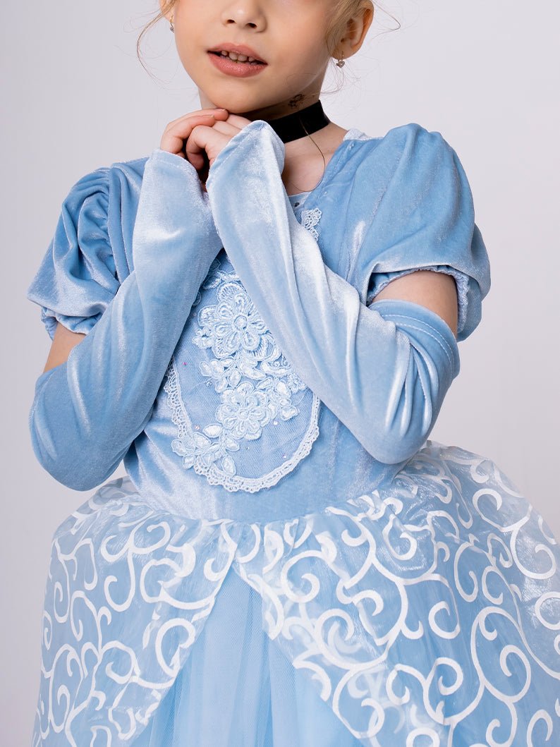 Light Up Princess Dress Blue Costume for Girls Party And Dress - Up - Uporpor