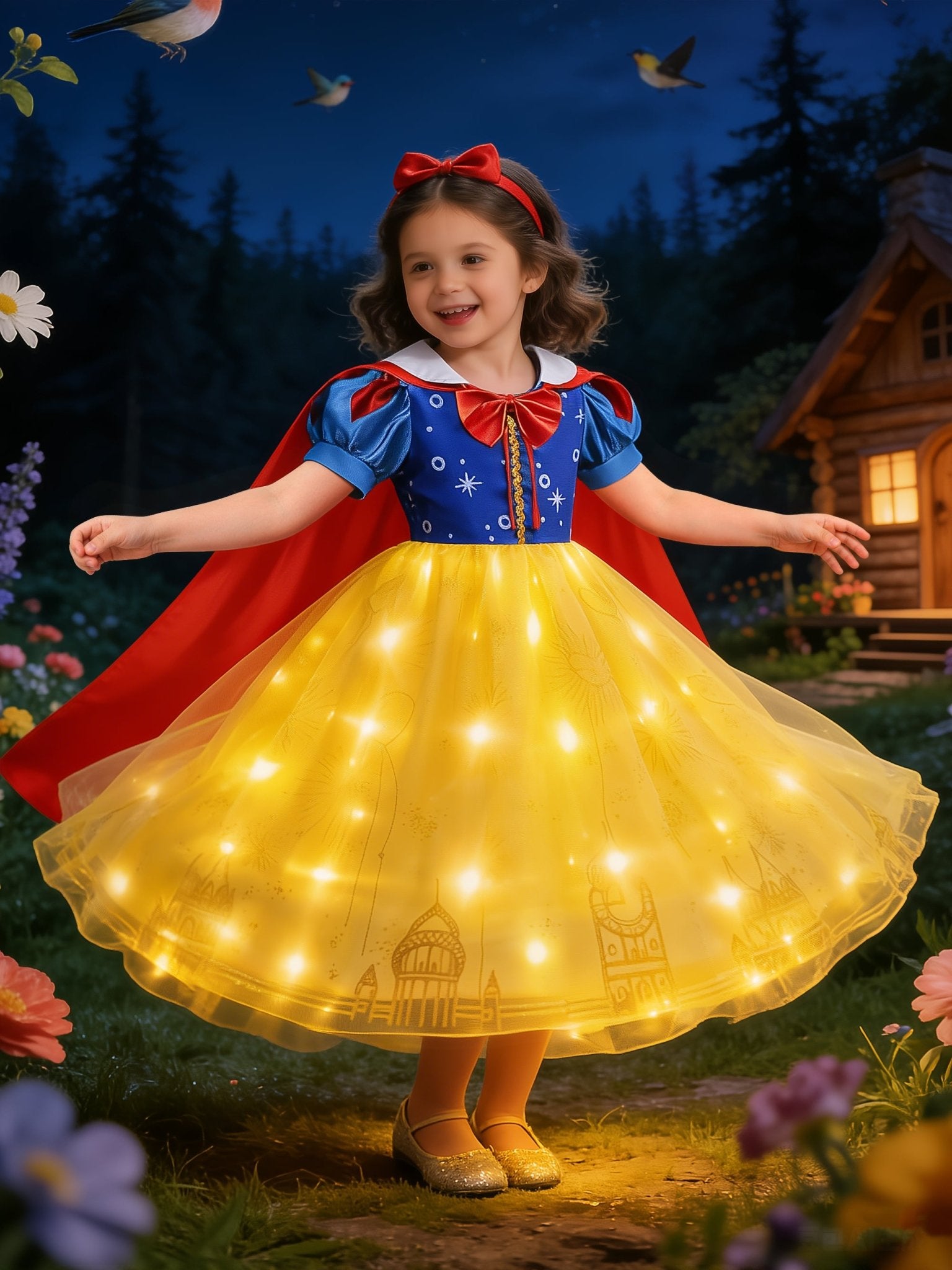 Light Up Princess Dress for Girl – LED Tutu Costume for Party and Play - Uporpor