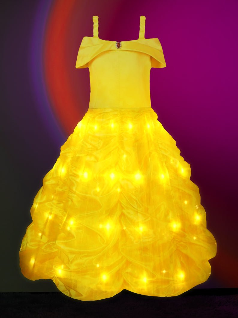 Light Up Princess for Girls Off Shoulder Layered Dress - UPORPOR - Uporpor