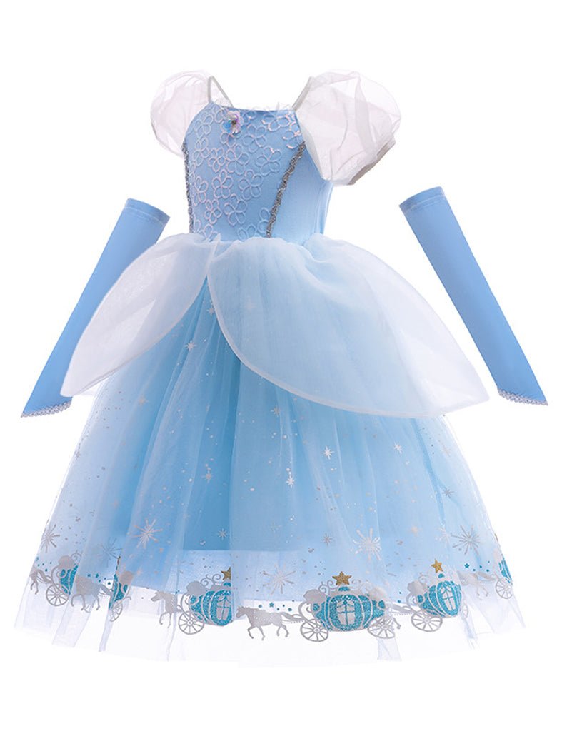 Light Up Puffy Sleeves Princess dress for Girls Cinderella - Uporpor - Uporpor