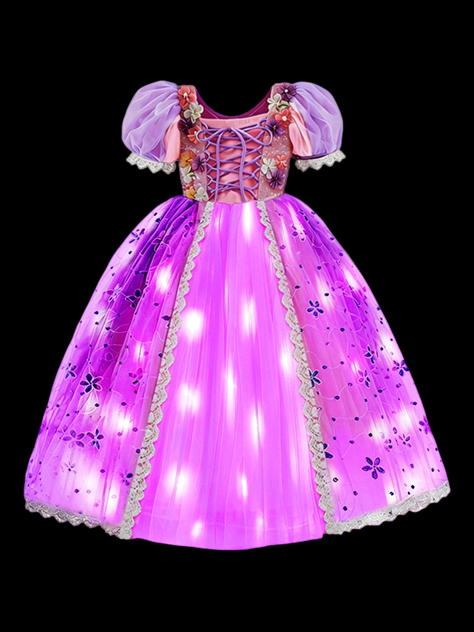 Light Up Purple Princess Dress Costume for Girls - Uporpor