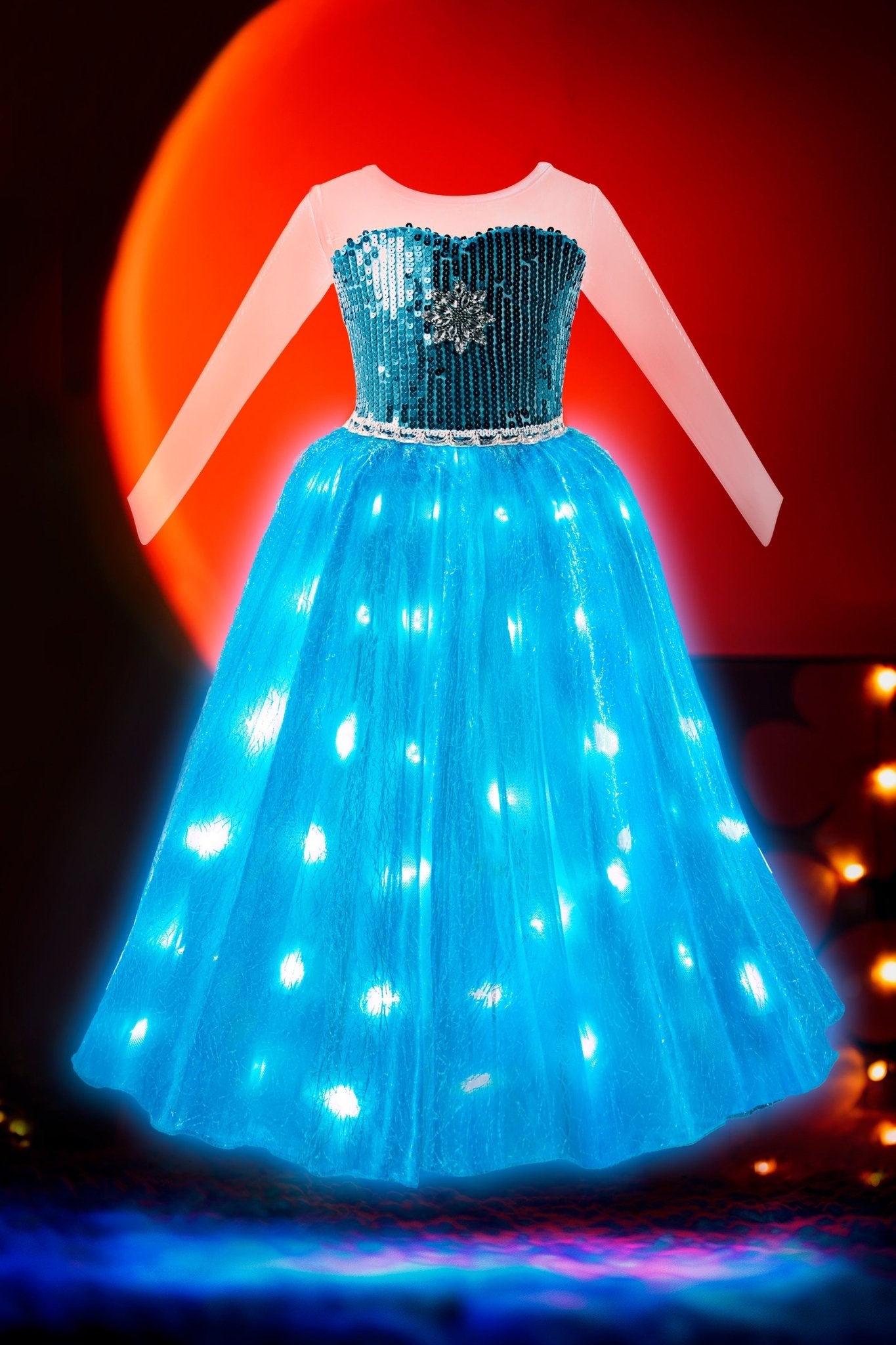 Light Up Snow Princess Dresses for Girls Party - Uporpor