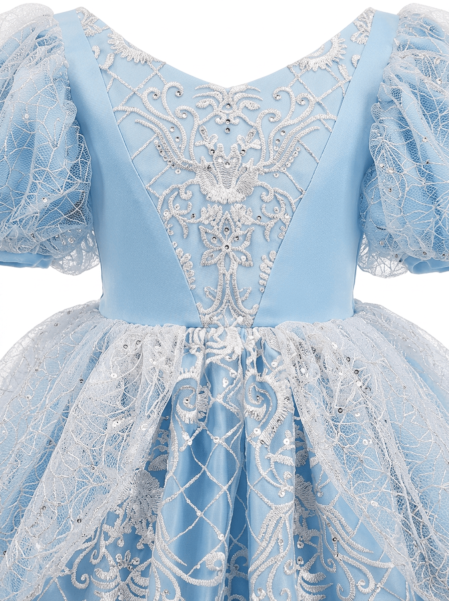 Magical LED Blue Sparkle Princess Dress – Toddler Girl’s Glowing Halloween Costume & Birthday Gown - Uporpor