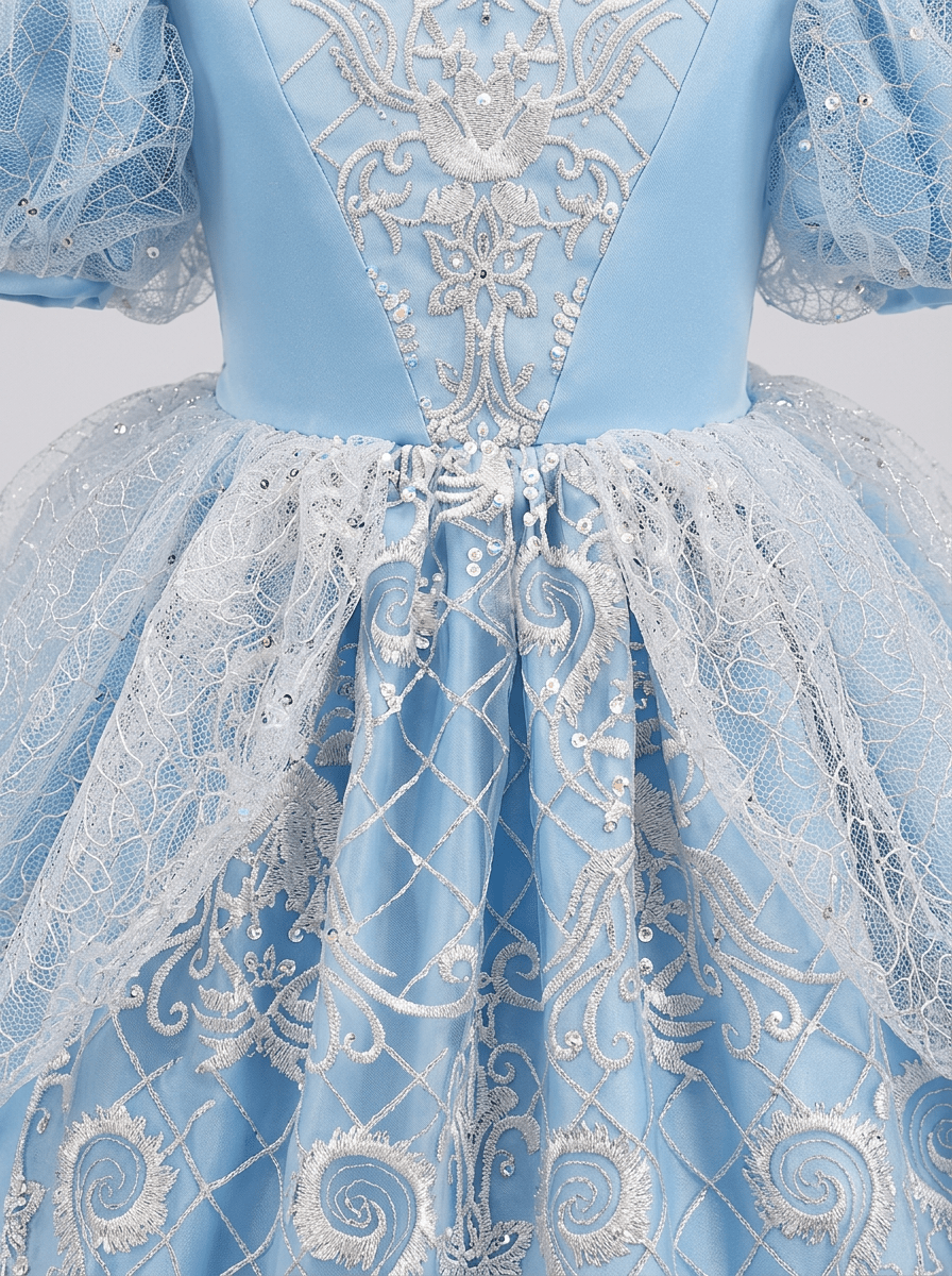 Magical LED Blue Sparkle Princess Dress – Toddler Girl’s Glowing Halloween Costume & Birthday Gown - Uporpor