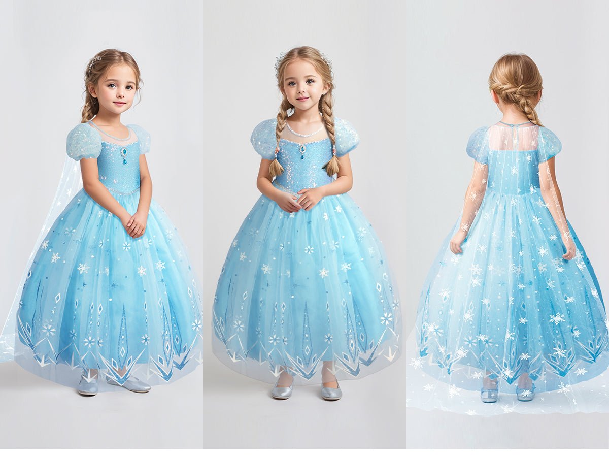 Magical Princess Dress Multi - coloured Lights Elsa Costumes for Little Girls - Uporpor