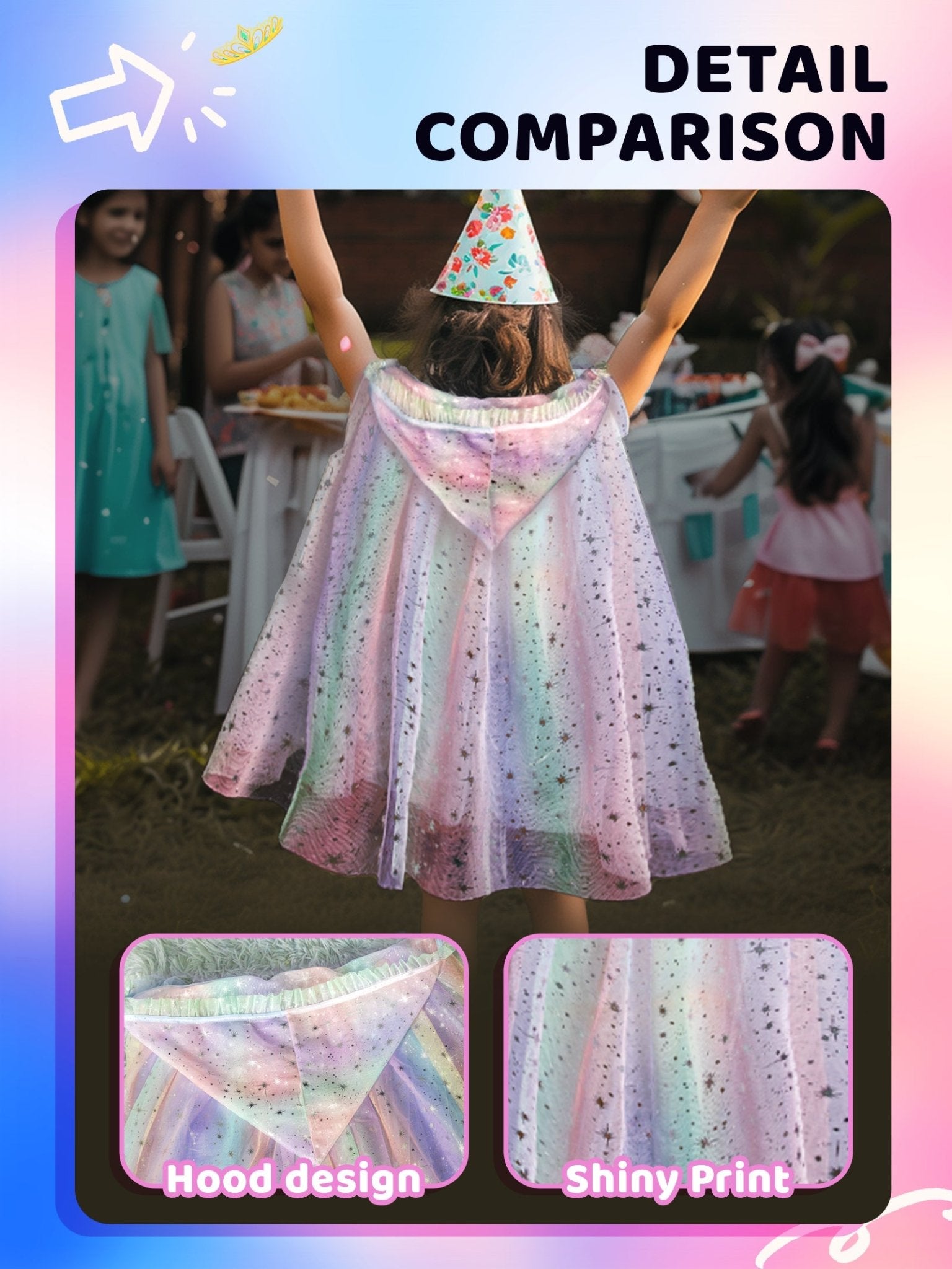 Music Light UP Cape for Girls - Uporpor