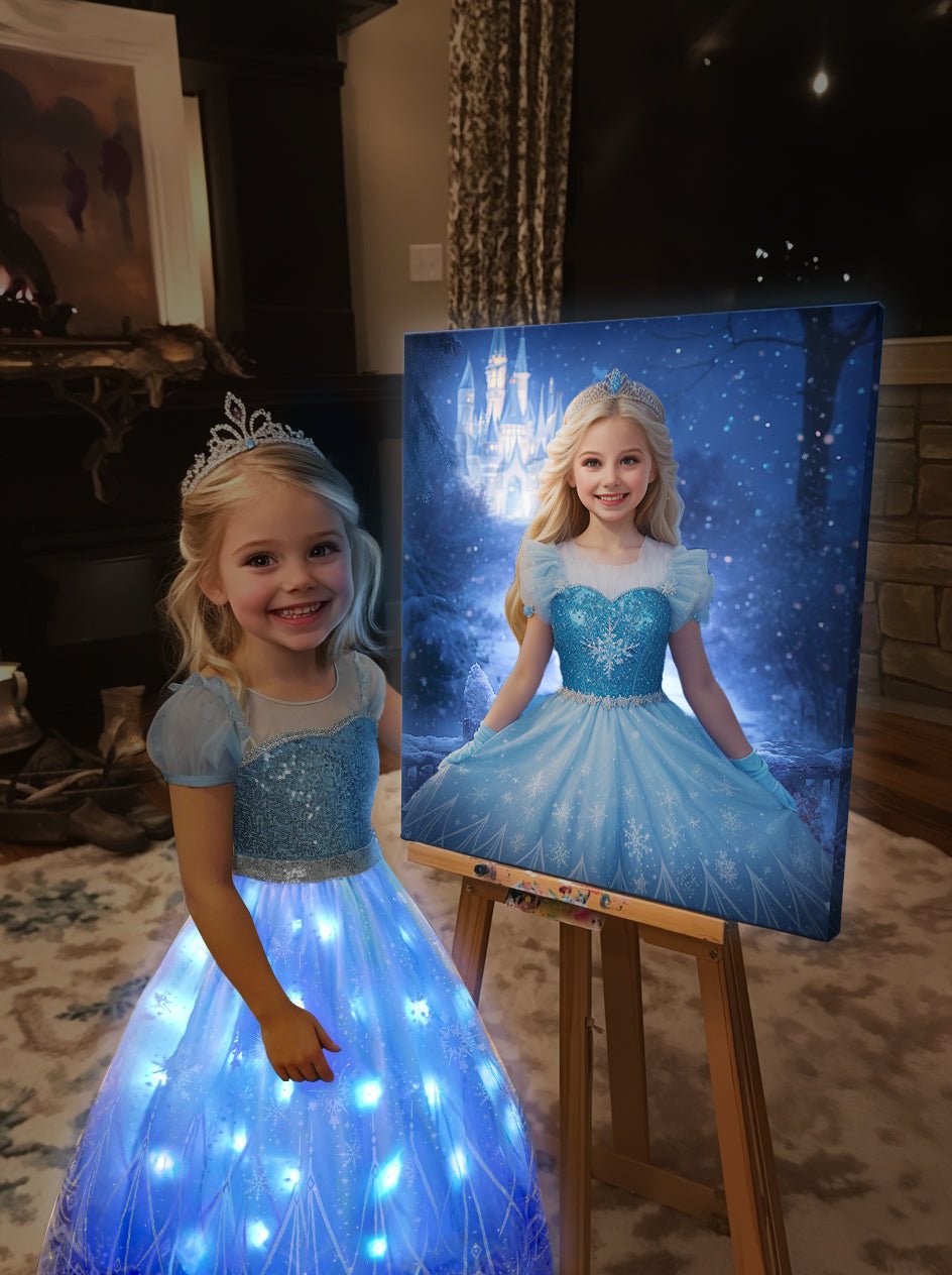 Princess Dream Come True Set: Light - up Dress + Custom LIight up Portrait - Uporpor