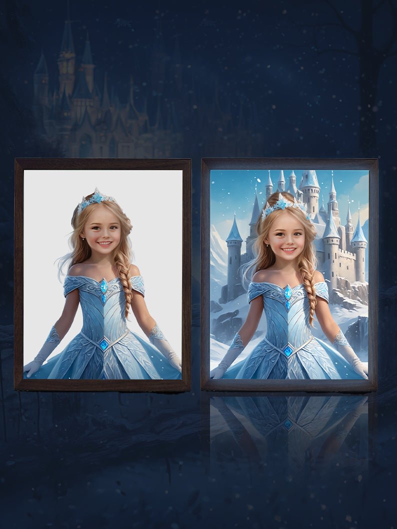 Princess Dream Come True Set: Light - up Dress + Custom LIight up Portrait - Uporpor