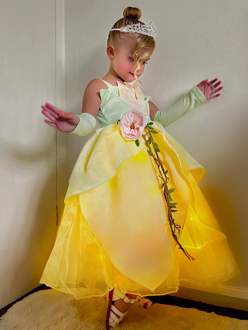 Princess Tiana Light Up Dress For Girls 2T-11Y - Uporpor