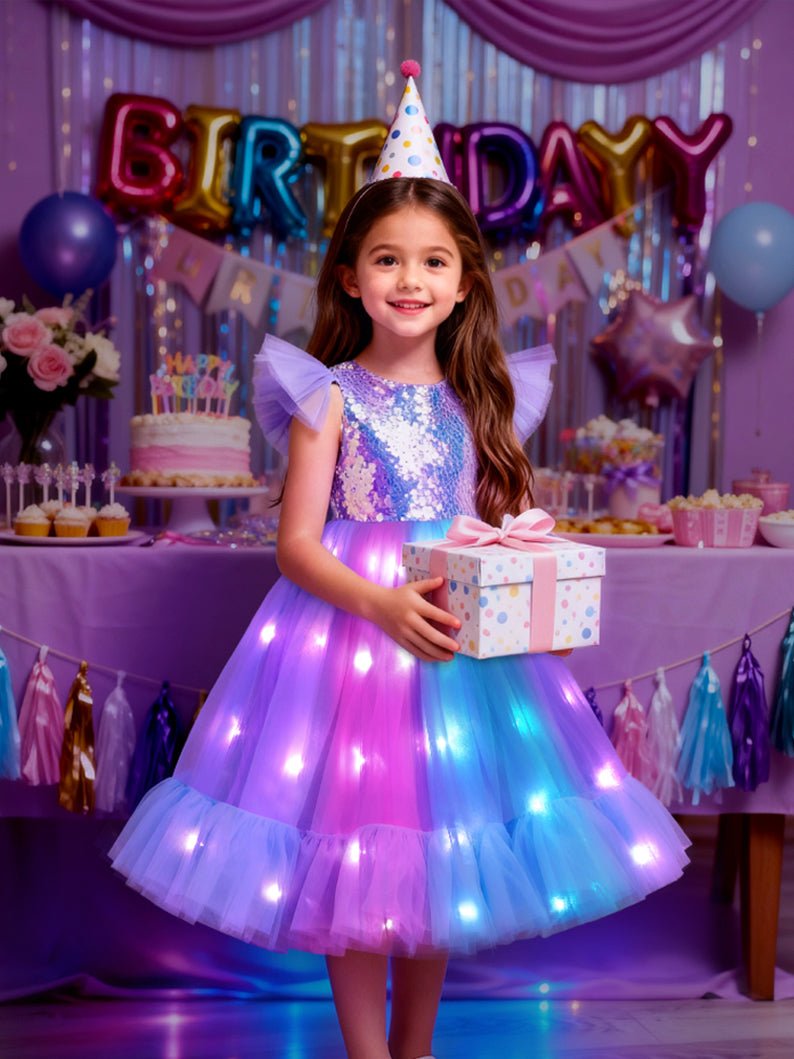 Purple Birthday Light up Princess Dress - Uporpor