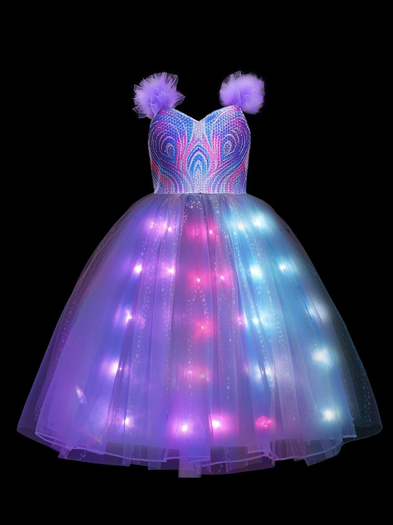 Purple Light Up Dress for Girls – Magical Princess Dress Up Outfit - Uporpor