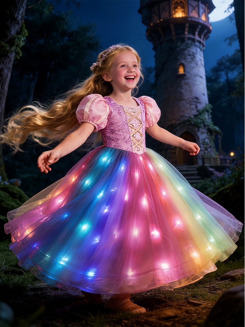 Purple Light Up Princess Dress for Girls - Uporpor