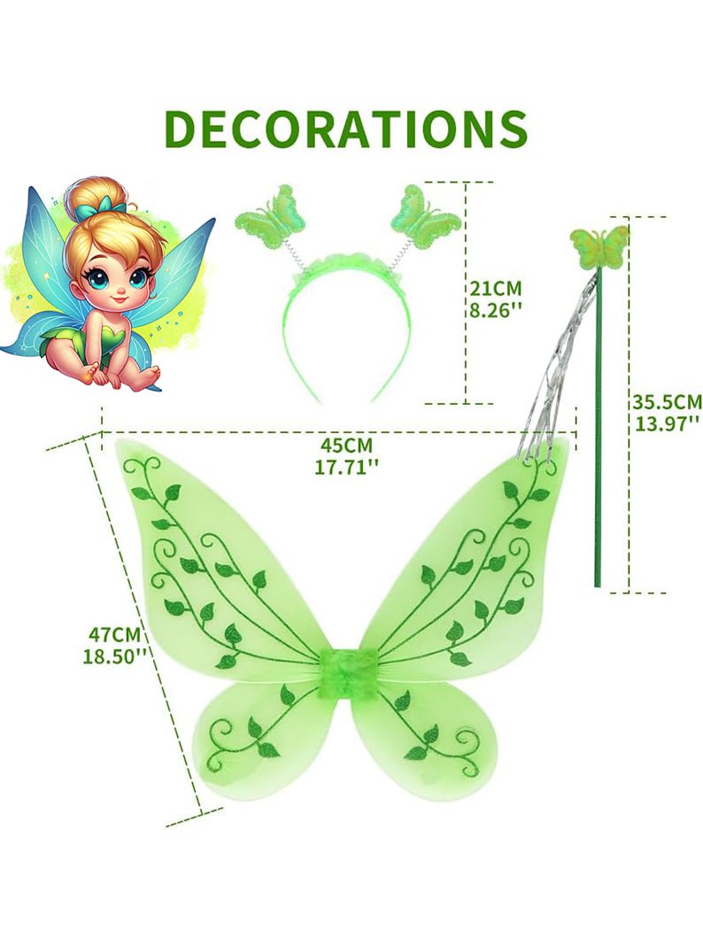 Tinker Bell Fairy Dress Up Wings Wand Accessory - Uporpor