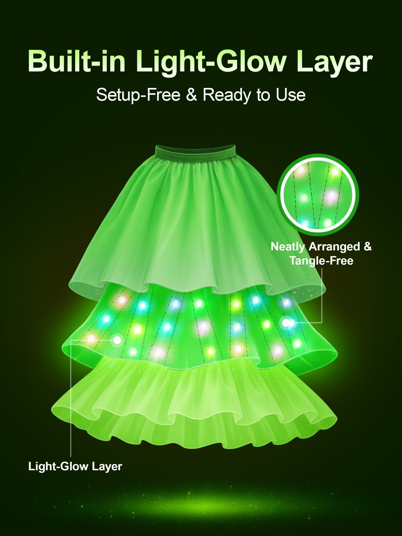 Tinkerbell Princess Colorful Set Light Up Costume For Girl - Uporpor