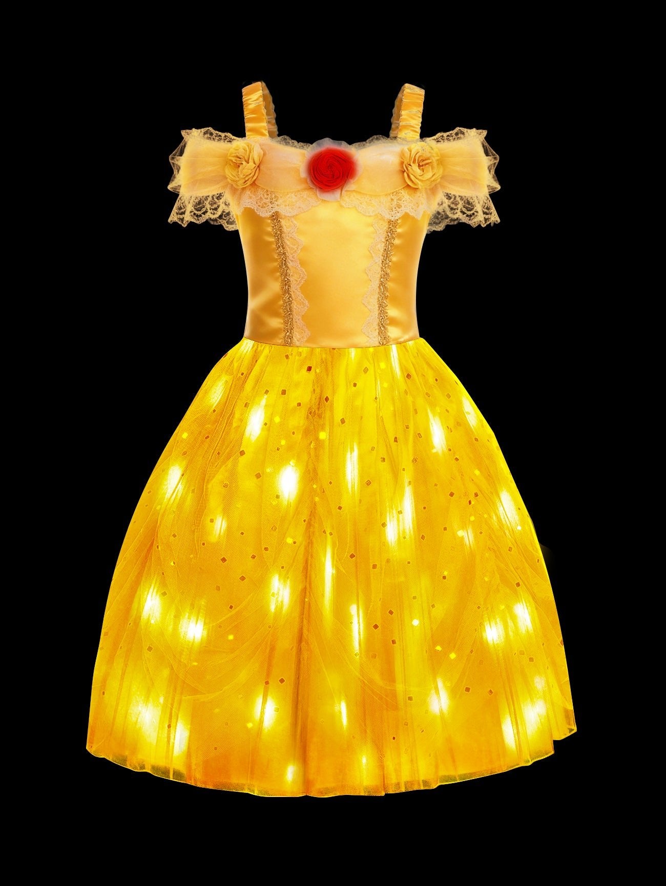 Yellow Light Up Princess Dress for Girls - Uporpor