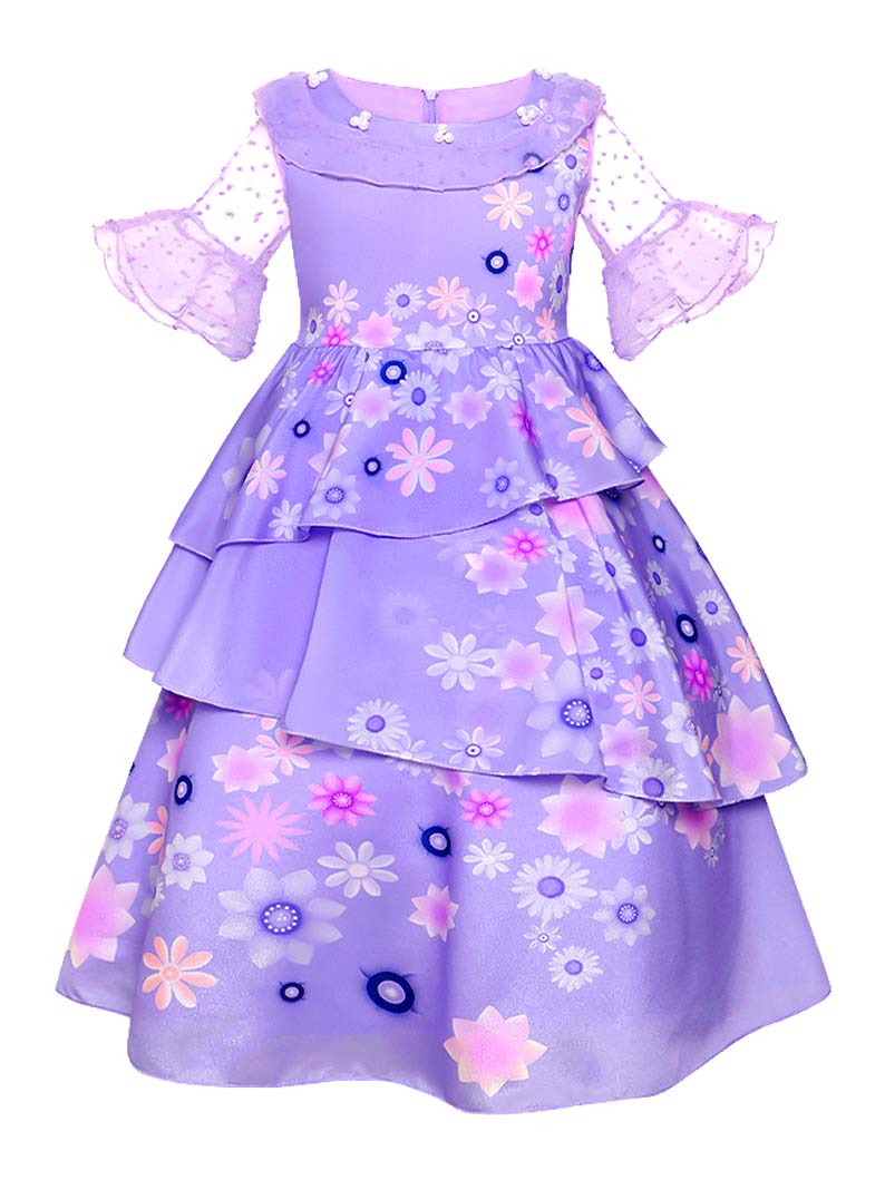UPORPOR Light Up Encanto Isabella Costume Dress for Girls Halloween Party  Birthday Princess Dress Up Outfit Madrigal Family Kids Disfraz Isabela  Encanto Clothes Cosplay Purple Vestido, 4Y-5Y