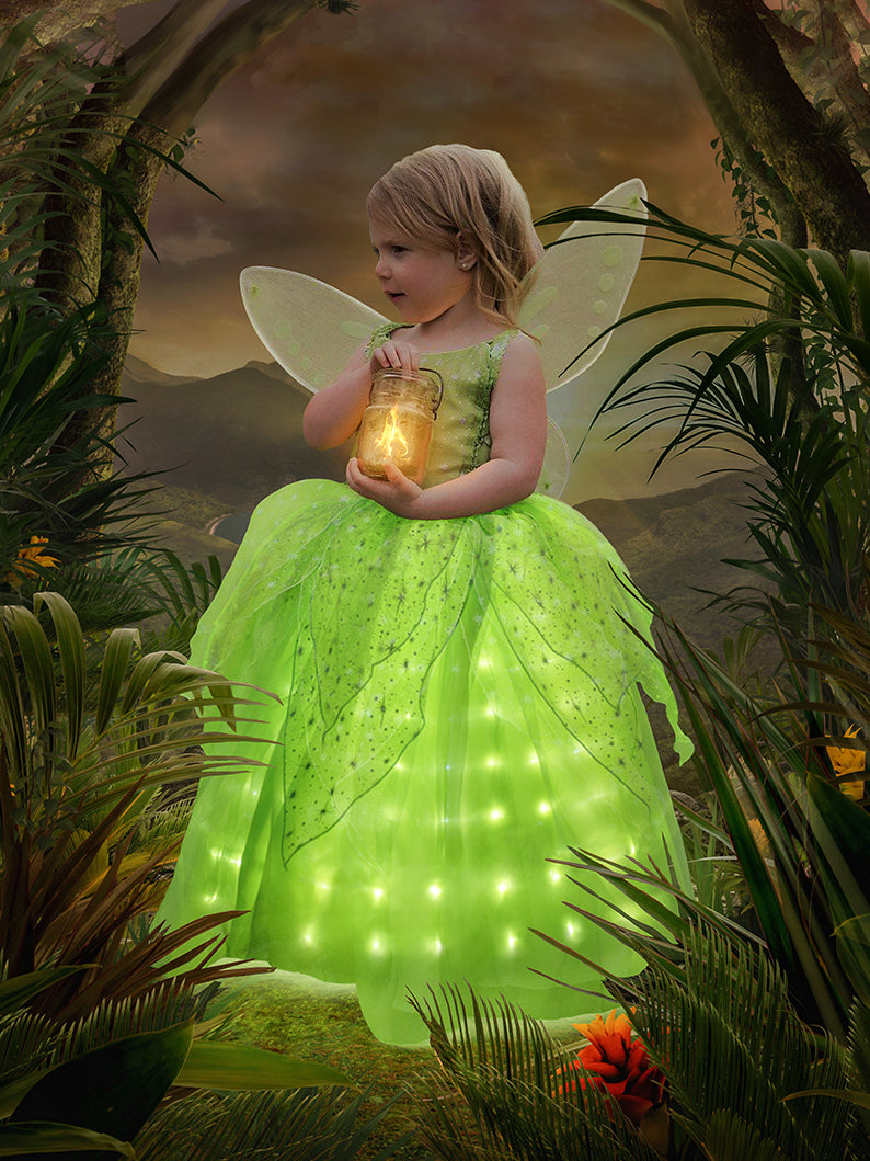 Glowing Tinker Bell Enchanted Costume - Fairies Inspired Halloween Outfit by Uporpor