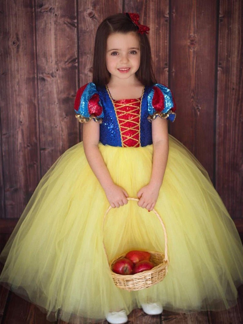 Snow White Sparkling LED Costume - Kids' Fairy Tale Themed Party Dress - Uporpor
